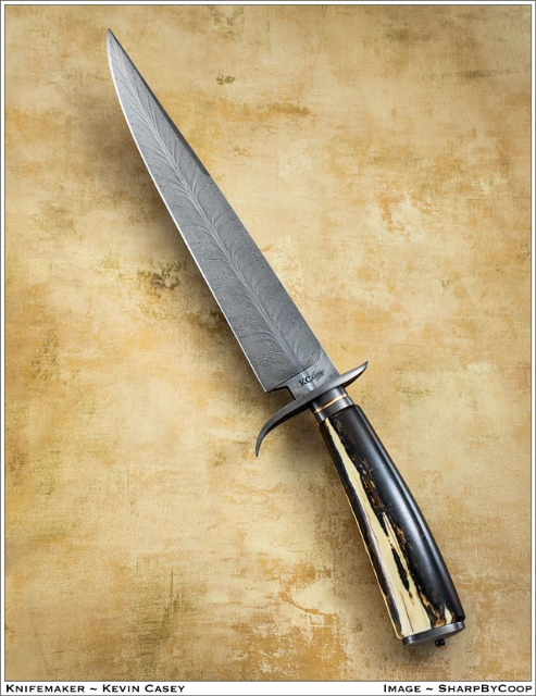 Kevin Casey Feather Damascus Blade