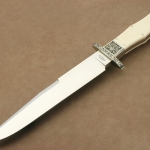 Buster Warenski pre-ban elephant ivory bowie engraved by Julie Warenski - 1995.